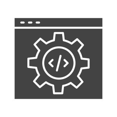 Kod optimizasyon simgesi vektör görüntüsü. Mobil uygulama web uygulaması ve yazdırma ortamı için uygundur.