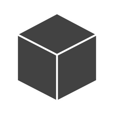 Küp simgesi vektör görüntüsü. Mobil uygulama web uygulaması ve yazdırma ortamı için uygundur.