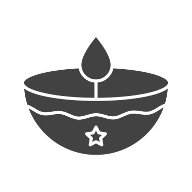 Diya Lamba simgesi vektör görüntüsü. Mobil uygulama web uygulaması ve yazdırma ortamı için uygundur.
