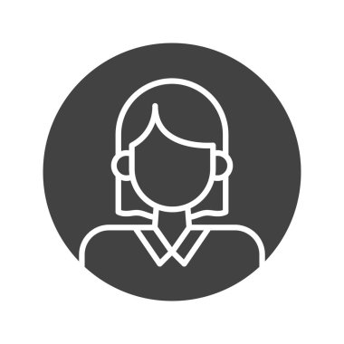 Kadın Profil simgesi vektör resmi. Mobil uygulama web uygulaması ve yazdırma ortamı için uygundur.