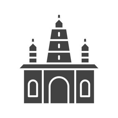 Hindu Tapınağı ikon vektör görüntüsü. Mobil uygulama web uygulaması ve yazdırma ortamı için uygundur.