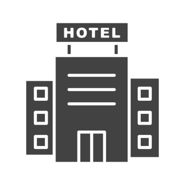 Otel ikonu vektör görüntüsü. Mobil uygulama web uygulaması ve yazdırma ortamı için uygundur.