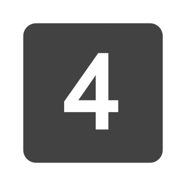 Keycap Digit Dört simge vektör görüntüsü. Mobil uygulama web uygulaması ve yazdırma ortamı için uygundur.