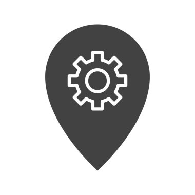 Konum Ayarları simge vektör resmi. Mobil uygulama web uygulaması ve yazdırma ortamı için uygundur.