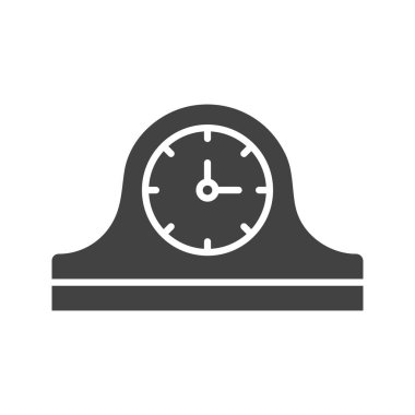 Şömine rafı saat simgesi vektör görüntüsü. Mobil uygulama web uygulaması ve yazdırma ortamı için uygundur.