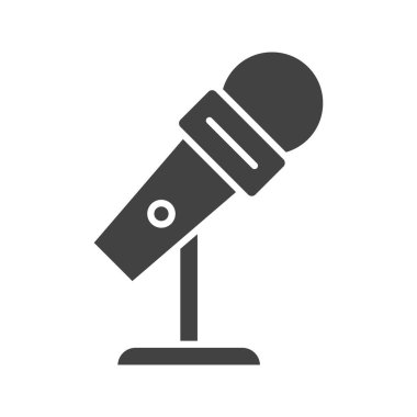 Mikrofon Durağı ikon vektör görüntüsü. Mobil uygulama web uygulaması ve yazdırma ortamı için uygundur.