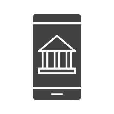 Mobil bankacılık simgesi vektör görüntüsü. Mobil uygulama web uygulaması ve yazdırma ortamı için uygundur.