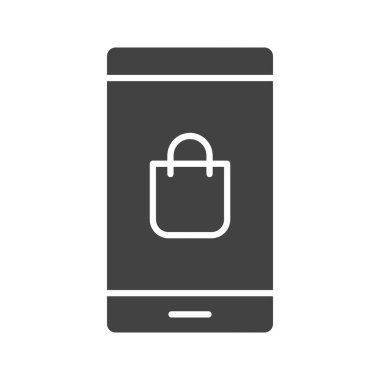 Mobil Alışveriş simgesi vektör görüntüsü. Mobil uygulama web uygulaması ve yazdırma ortamı için uygundur.