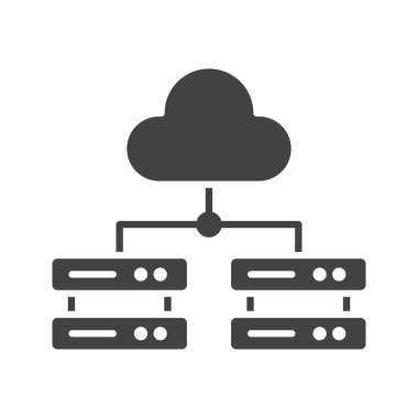 Çoklu Bulut Sunucuları simge vektör görüntüsü. Mobil uygulama web uygulaması ve yazdırma ortamı için uygundur.