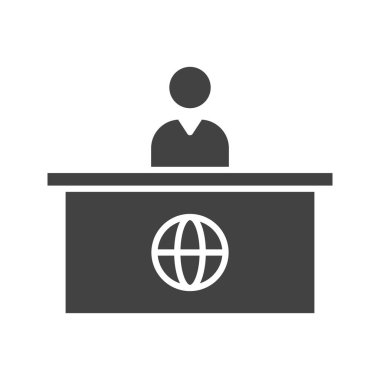 Haber Masası ikon vektör resmi. Mobil uygulama web uygulaması ve yazdırma ortamı için uygundur.