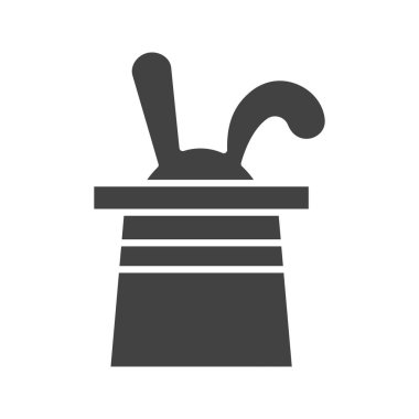 Şapka ikonunda tavşan vektör görüntüsü. Mobil uygulama web uygulaması ve yazdırma ortamı için uygundur.