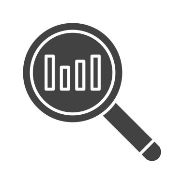 Analitik simge vektör resmini ara. Mobil uygulama web uygulaması ve yazdırma ortamı için uygundur.