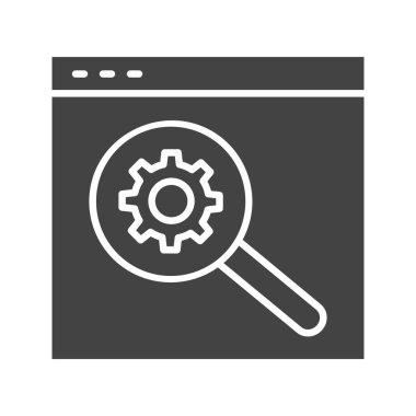 Arama motoru optimizasyon simgesi vektör görüntüsü. Mobil uygulama web uygulaması ve yazdırma ortamı için uygundur.