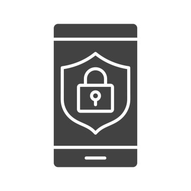 Güvenli Aygıt simgesi vektör görüntüsü. Mobil uygulama web uygulaması ve yazdırma ortamı için uygundur.