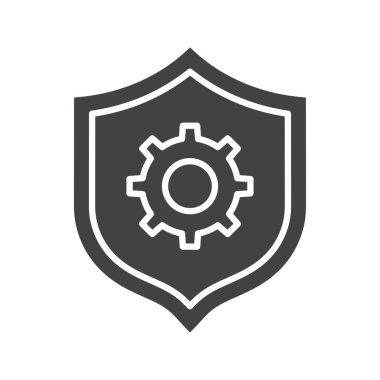 Güvenlik Ayarları simgesi vektör resmi. Mobil uygulama web uygulaması ve yazdırma ortamı için uygundur.