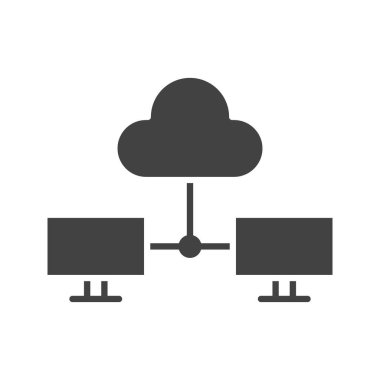 Paylaşılan Bulut simgesi vektör görüntüsü. Mobil uygulama web uygulaması ve yazdırma ortamı için uygundur.