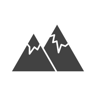 Karla kaplı dağ ikonu vektör görüntüsü. Mobil uygulama web uygulaması ve yazdırma ortamı için uygundur.