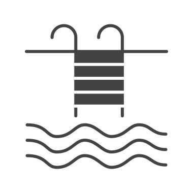 Yüzme Havuzu ikonu vektör görüntüsü. Mobil uygulama web uygulaması ve yazdırma ortamı için uygundur.