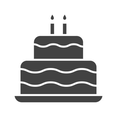 İki katmanlı kek ikonu vektör görüntüsü. Mobil uygulama web uygulaması ve yazdırma ortamı için uygundur.