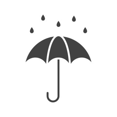 Yağmur Damlaları ikon vektör görüntüsüne sahip şemsiye. Mobil uygulama web uygulaması ve yazdırma ortamı için uygundur.