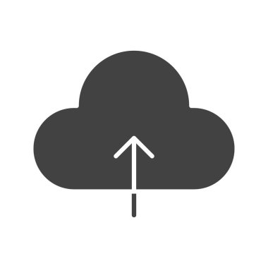 Bulut simgesi vektör resmine yükle. Mobil uygulama web uygulaması ve yazdırma ortamı için uygundur.