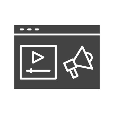 Video Pazarlama simgesi vektör görüntüsü. Mobil uygulama web uygulaması ve yazdırma ortamı için uygundur.
