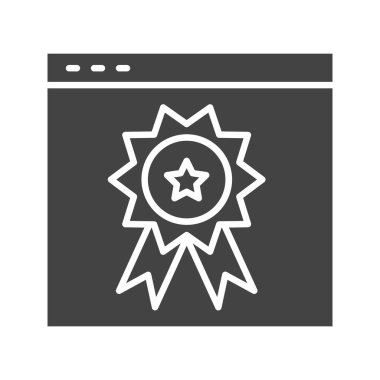 Web Ödülü ikon vektör resmi. Mobil uygulama web uygulaması ve yazdırma ortamı için uygundur.