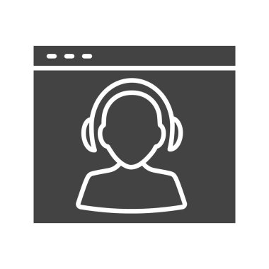 Web Desteği simge vektör resmi. Mobil uygulama web uygulaması ve yazdırma ortamı için uygundur.