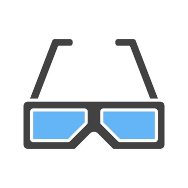 3 boyutlu gözlük ikon vektör görüntüsü. Mobil uygulama web uygulaması ve yazdırma ortamı için uygundur.