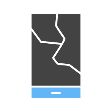 Kırık Cep Telefonu ikonu vektör görüntüsü. Mobil uygulama web uygulaması ve yazdırma ortamı için uygundur.