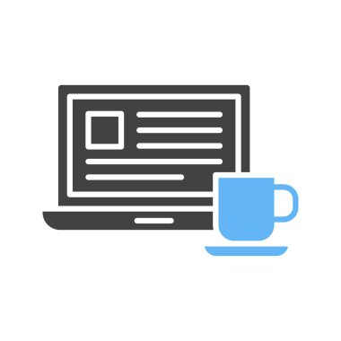 Kahve ve iş ikonu vektör görüntüsü. Mobil uygulama web uygulaması ve yazdırma ortamı için uygundur.