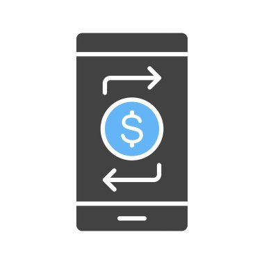 Fon Aktarım simgesi vektör görüntüsü. Mobil uygulama web uygulaması ve yazdırma ortamı için uygundur.