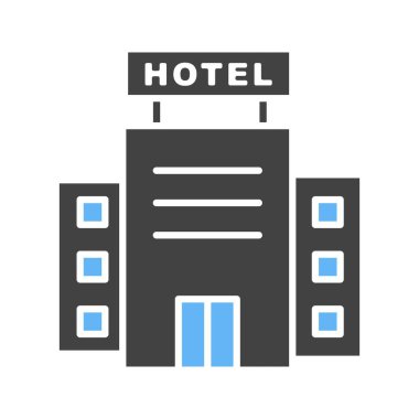 Otel ikonu vektör görüntüsü. Mobil uygulama web uygulaması ve yazdırma ortamı için uygundur.