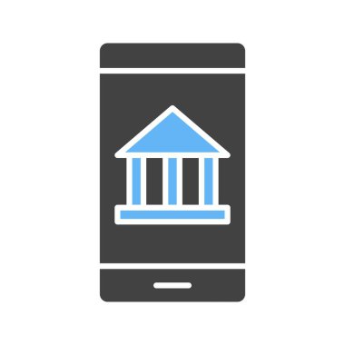 Mobil bankacılık simgesi vektör görüntüsü. Mobil uygulama web uygulaması ve yazdırma ortamı için uygundur.