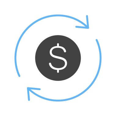 Para Aktarım simgesi vektör görüntüsü. Mobil uygulama web uygulaması ve yazdırma ortamı için uygundur.