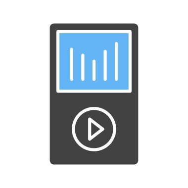Mp3 Oyuncu simgesi vektör resmi. Mobil uygulama web uygulaması ve yazdırma ortamı için uygundur.