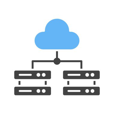Çoklu Bulut Sunucuları simge vektör görüntüsü. Mobil uygulama web uygulaması ve yazdırma ortamı için uygundur.