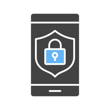 Güvenli Aygıt simgesi vektör görüntüsü. Mobil uygulama web uygulaması ve yazdırma ortamı için uygundur.