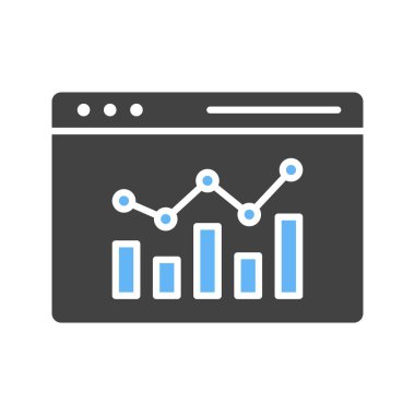 Web Sayfası İstatistik ikonu vektör resmi. Mobil uygulama web uygulaması ve yazdırma ortamı için uygundur.