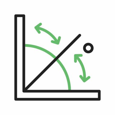 Açı simgesi vektör görüntüsü. Mobil uygulama web uygulaması ve yazdırma ortamı için uygundur.