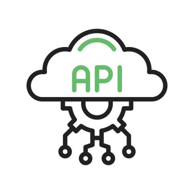 API simge vektör resmi. Mobil uygulama web uygulaması ve yazdırma ortamı için uygundur.
