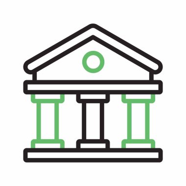 Bank Building ikon vektör görüntüsü. Mobil uygulama web uygulaması ve yazdırma ortamı için uygundur.