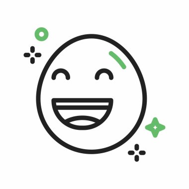 Gülümseyen Gözlü Işıldayan Yüz ikon vektör görüntüsü. Mobil uygulama web uygulaması ve yazdırma ortamı için uygundur.