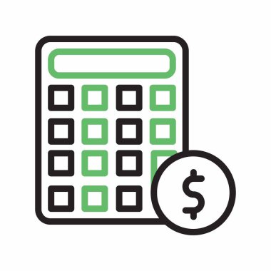 Hesaplama simgesi vektör görüntüsü. Mobil uygulama web uygulaması ve yazdırma ortamı için uygundur.