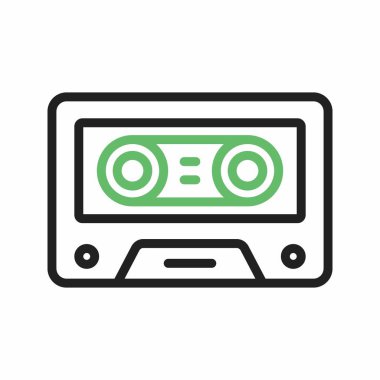 Kaset simgesi vektör görüntüsü. Mobil uygulama web uygulaması ve yazdırma ortamı için uygundur.