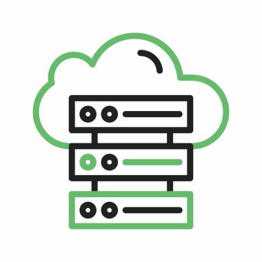 Bulut ve Sunucu Veri simgesi vektör görüntüsü. Mobil uygulama web uygulaması ve yazdırma ortamı için uygundur.