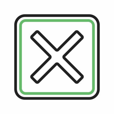 Çapraz Mark Düğmesi simge vektör görüntüsü. Mobil uygulama web uygulaması ve yazdırma ortamı için uygundur.