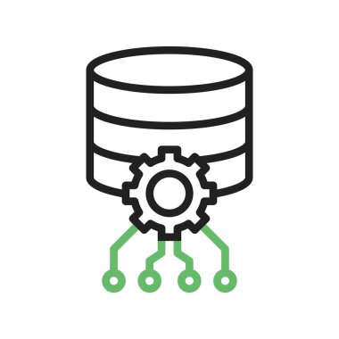 Veritabanı Ayarları simge vektör resmi. Mobil uygulama web uygulaması ve yazdırma ortamı için uygundur.