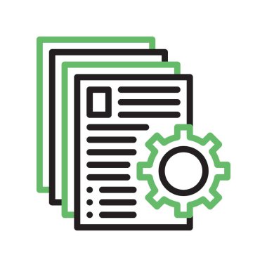 Belge Yönetimi simge vektör görüntüsü. Mobil uygulama web uygulaması ve yazdırma ortamı için uygundur.