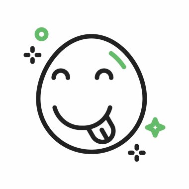 Yüze Tat Veren Yemek ikonu vektör görüntüsü. Mobil uygulama web uygulaması ve yazdırma ortamı için uygundur.